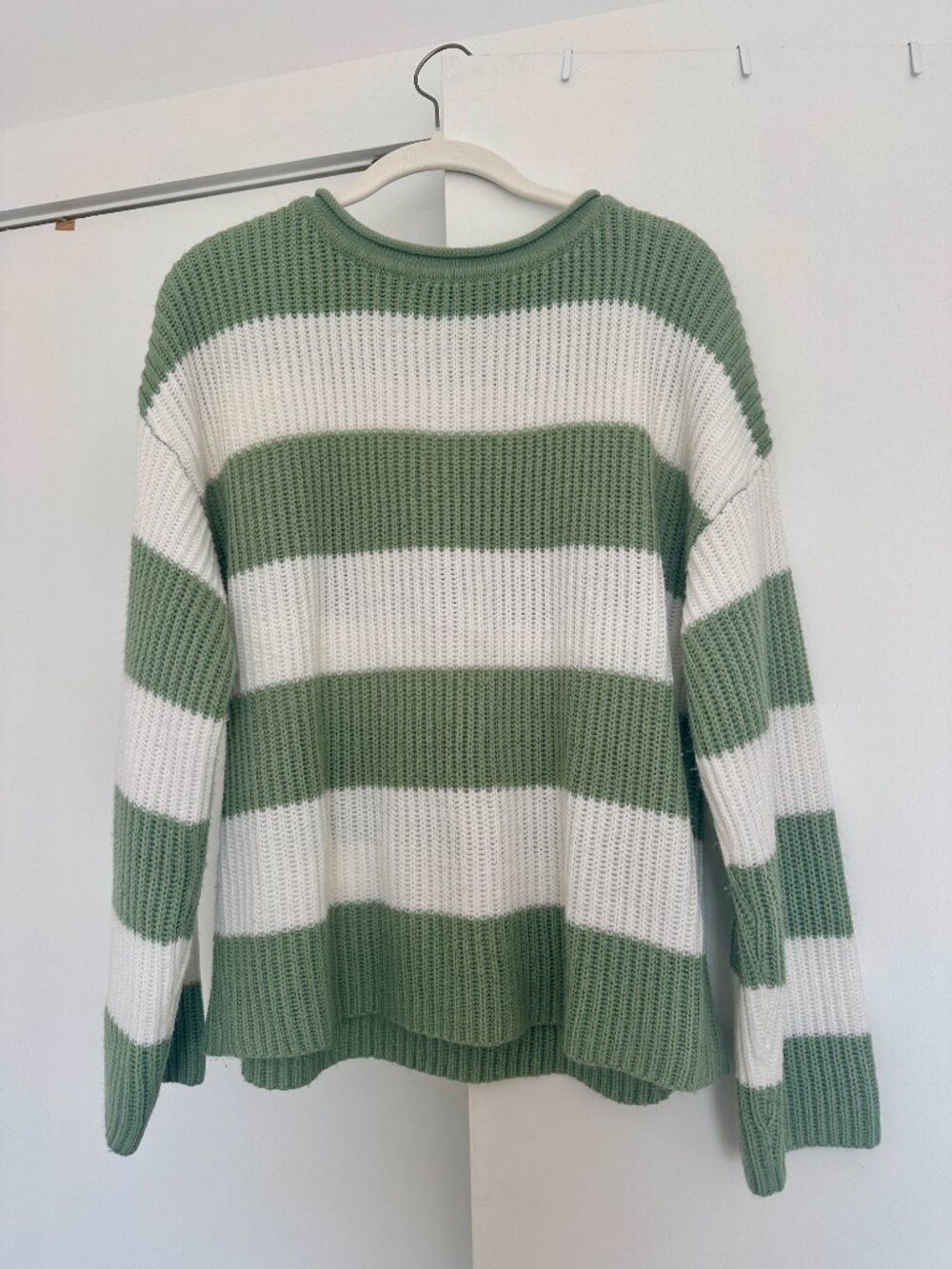 ZESICA Crewneck Striped Knit Pullover